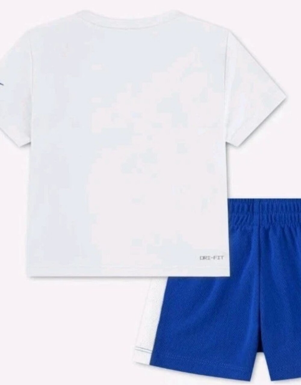 Nike Kids White & Blue Dri-FIT Swoosh T-Shirt & Shorts Set - Picture 4 of 4